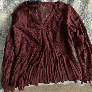 Burgundy American Eagle top